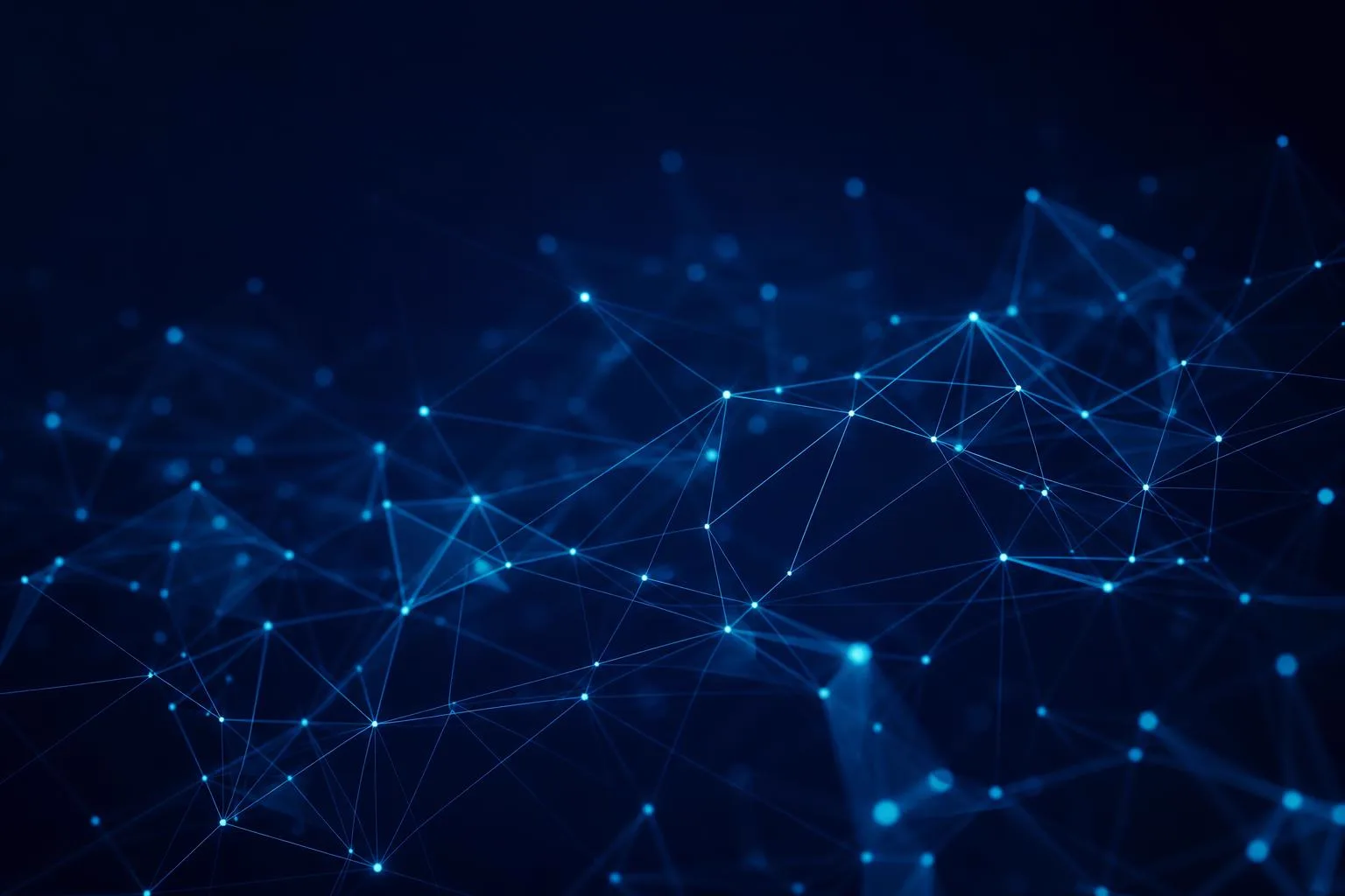 Illustrative generated image of glowing connected workflow nodes above a laptop