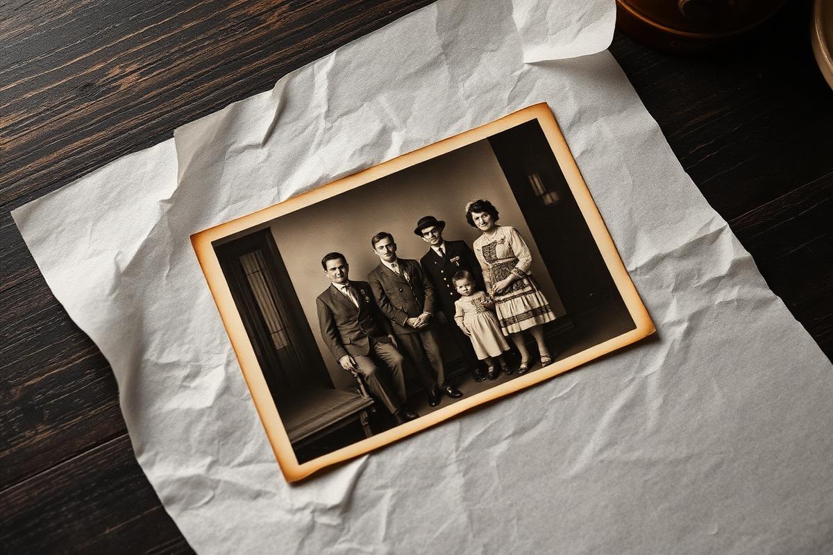 Restored wedding portrait